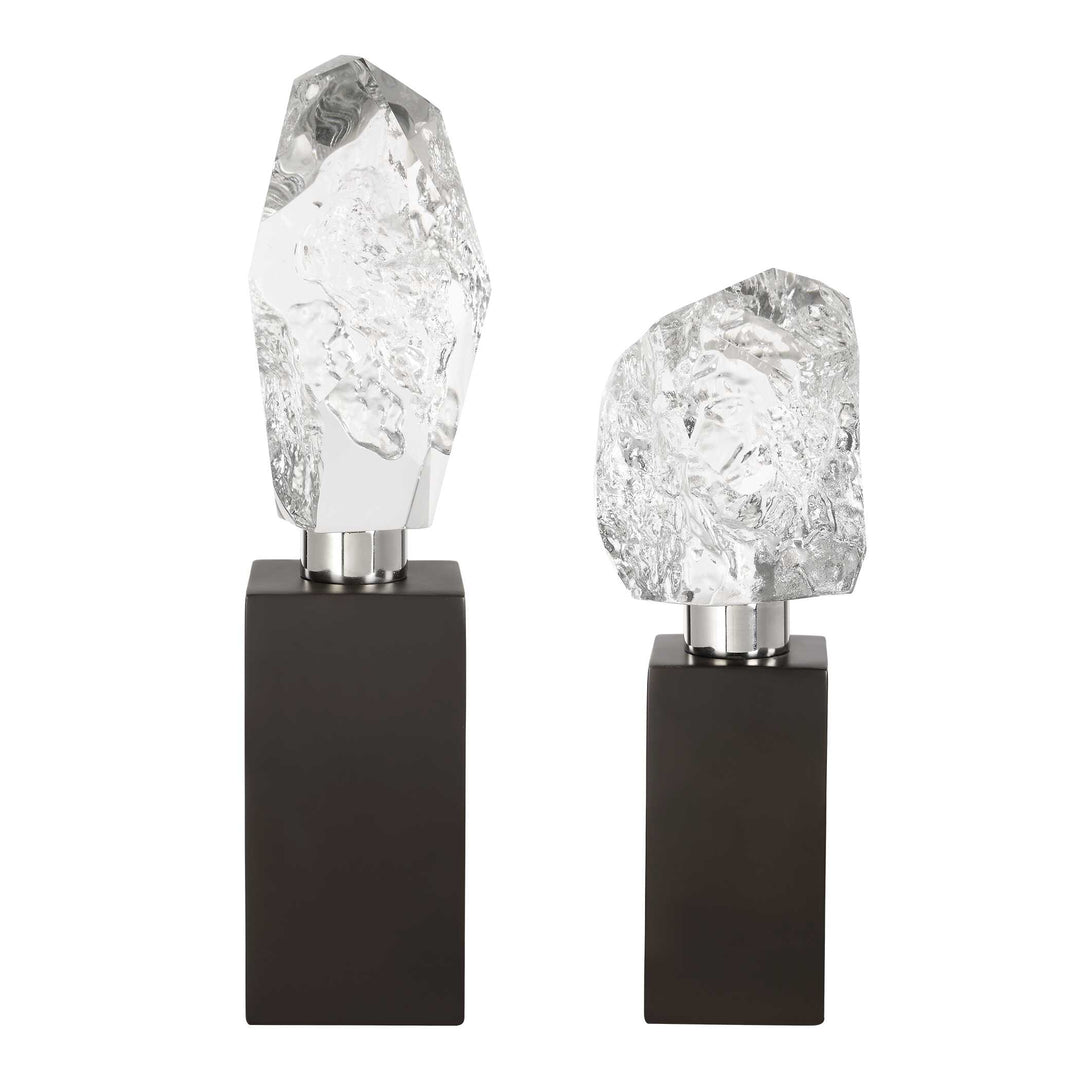 American Home Furniture Uttermost Crystal Peak Sculptures Set of 2