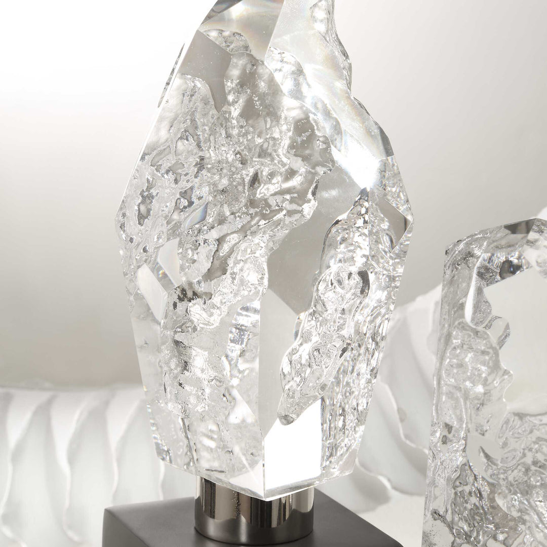 American Home Furniture Uttermost Crystal Peak Sculptures Set of 2