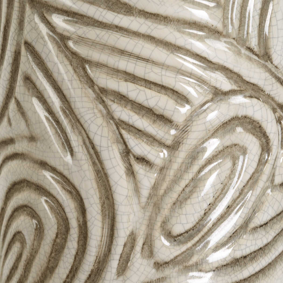 American Home Furniture Uttermost Timber Swirl Earth Tone Vases Set of 2