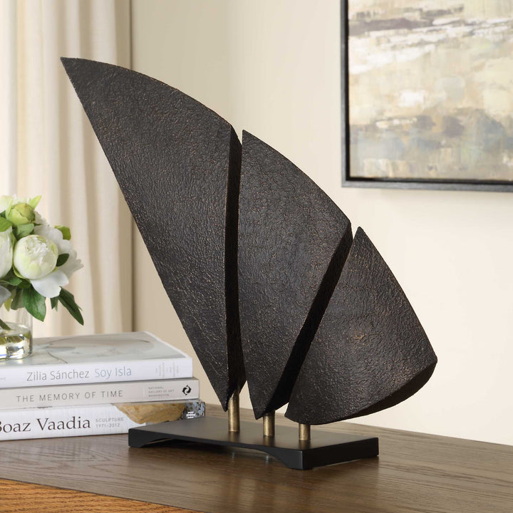 American Home Furniture Uttermost Wind Crest Dark Bronze Sculpture