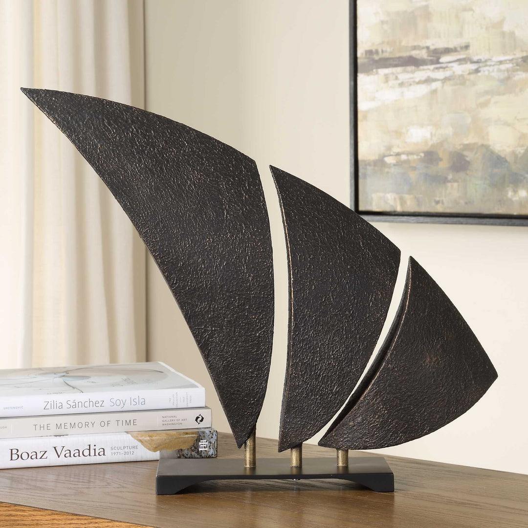 American Home Furniture Uttermost Wind Crest Dark Bronze Sculpture