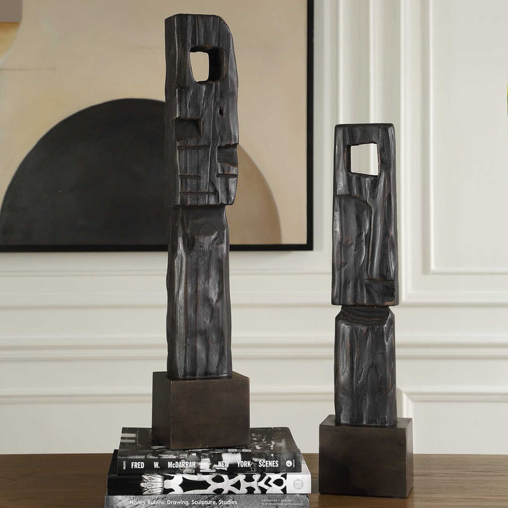 Cipher Black Wood Totems Set of 2