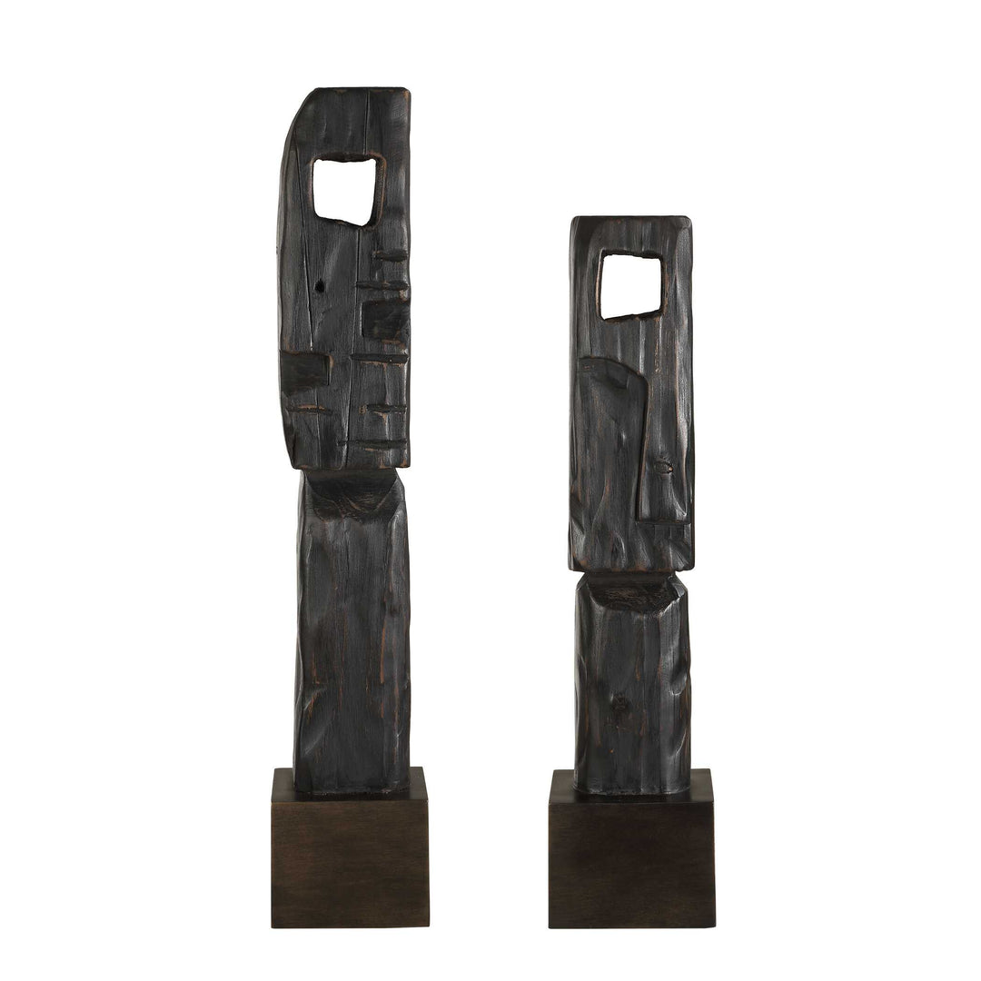 Cipher Black Wood Totems Set of 2