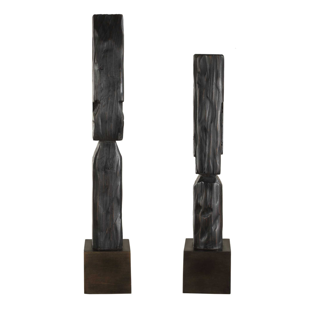 Cipher Black Wood Totems Set of 2