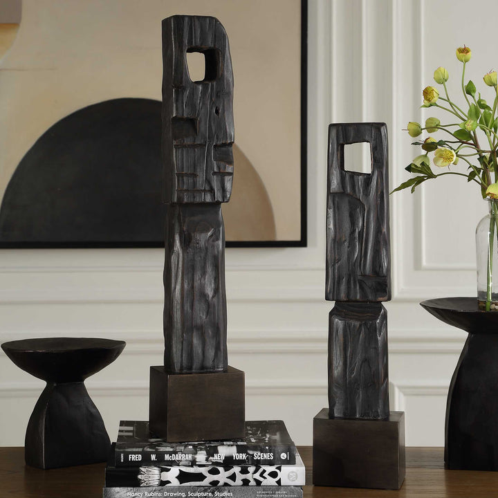 Cipher Black Wood Totems Set of 2