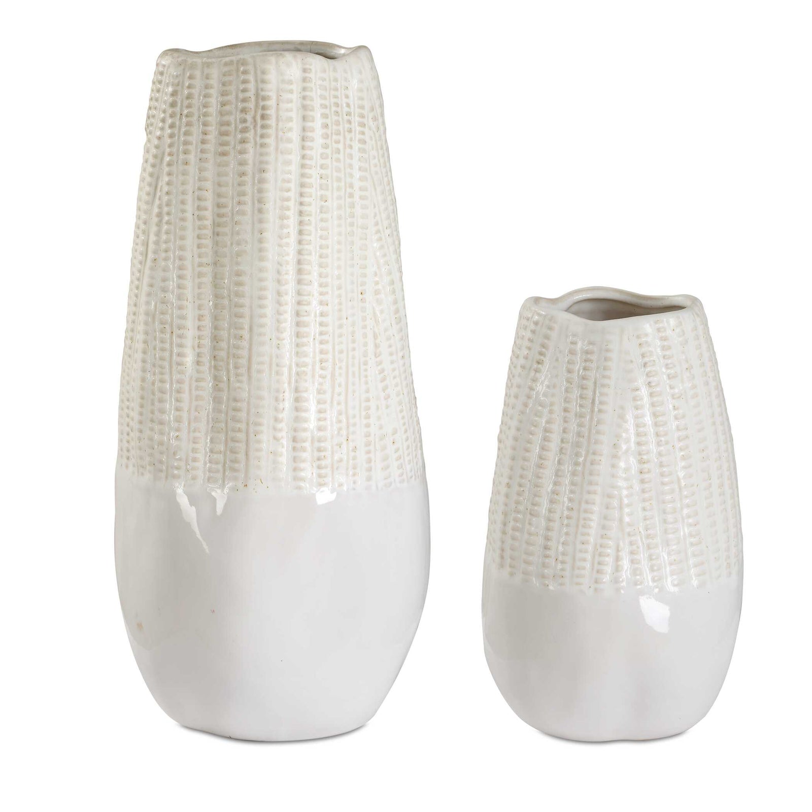 American Home Furniture Uttermost Echo Ridge White Vases Set of 2