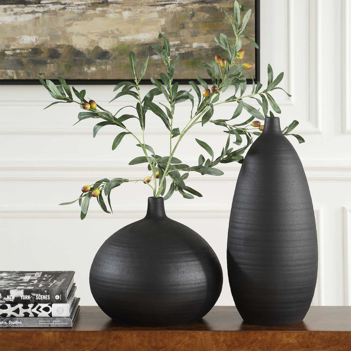 Bower Black Vases Set of 2