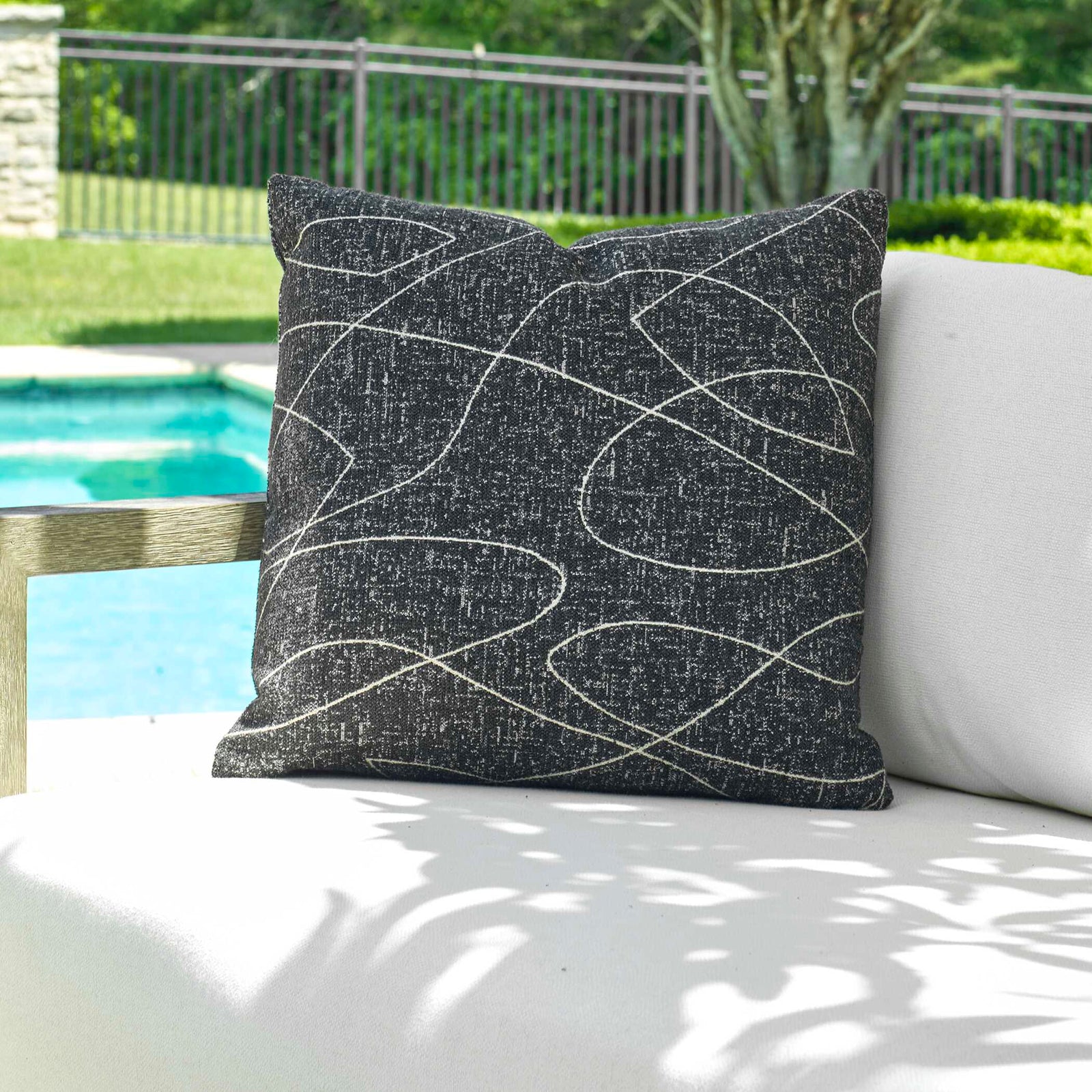 American Home Furniture Uttermost Loopy Loop Outdoor Onyx Pillow