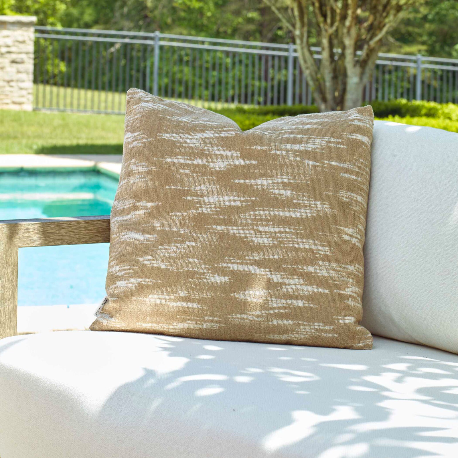 American Home Furniture Uttermost Mountains Outdoor Sand Toned Pillow