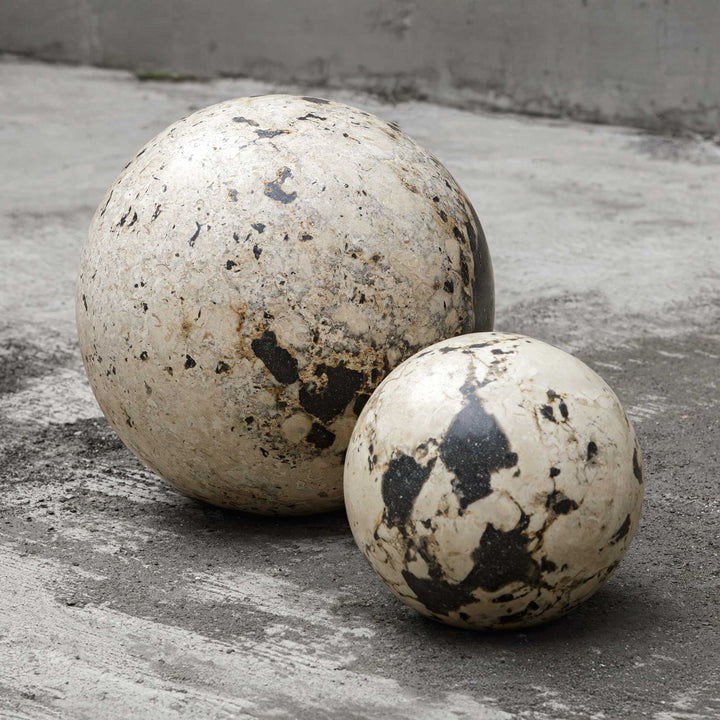 Nouveau Indoor-Outdoor Spheres Set of 2