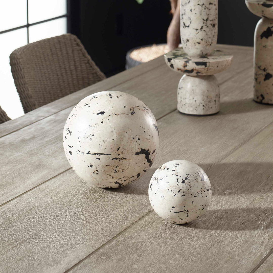 Nouveau Indoor-Outdoor Spheres Set of 2
