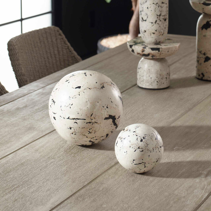 Nouveau Indoor-Outdoor Spheres Set of 2