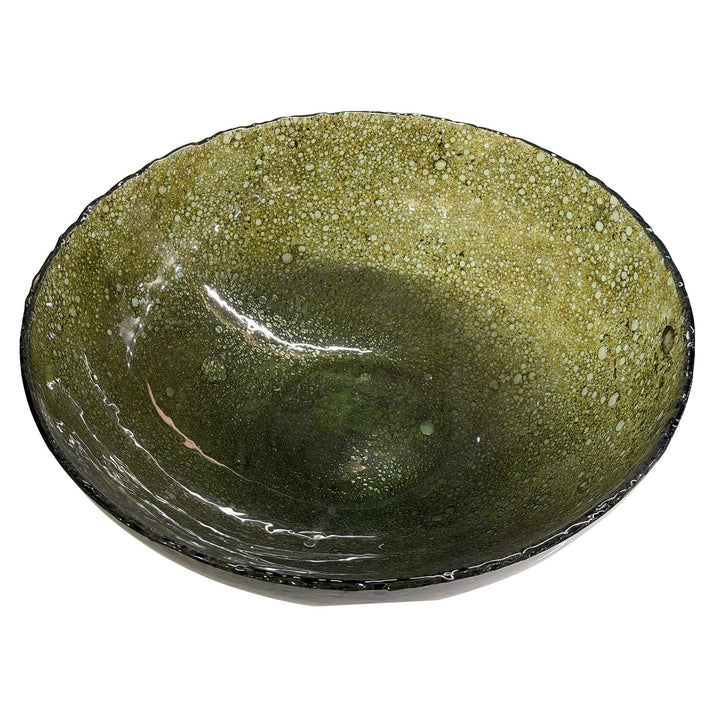 Veridian Shimmer Earthy Glass Bowl