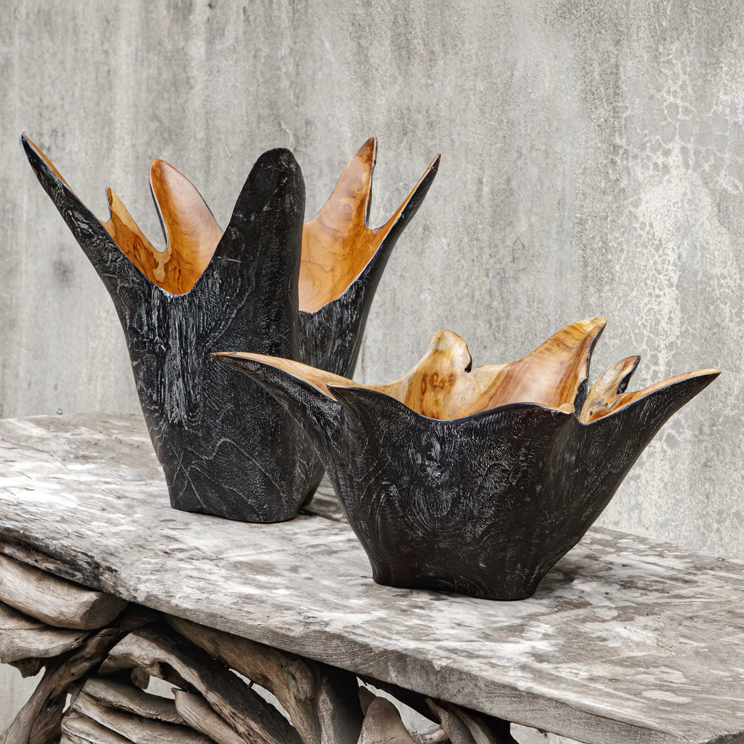 Starpetal Indoor-Outdoor Wooden Bowls Set/2