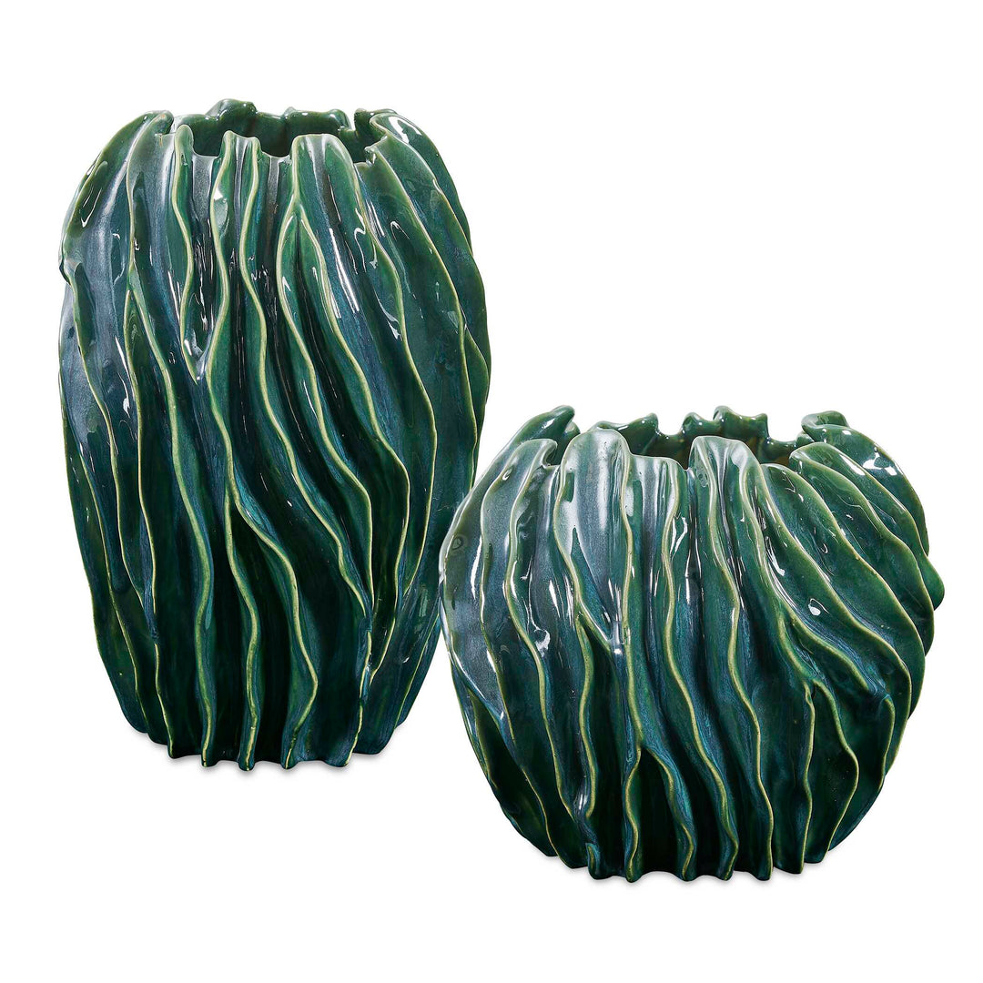 Veridian Ridge Indoor-Outdoor Vases Set of 2