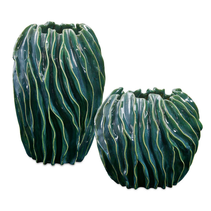 Veridian Ridge Indoor-Outdoor Vases Set of 2