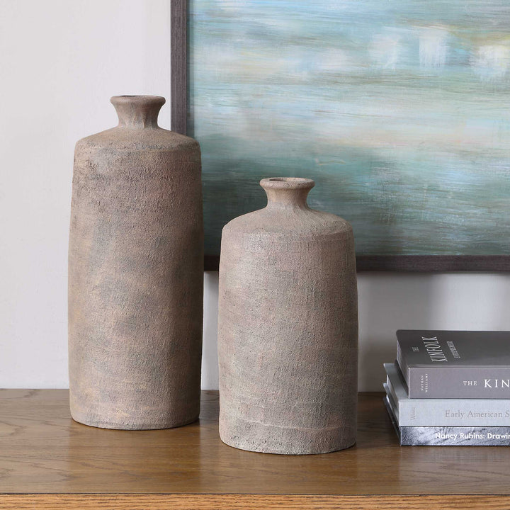 Terrene Clay Vases, S/2