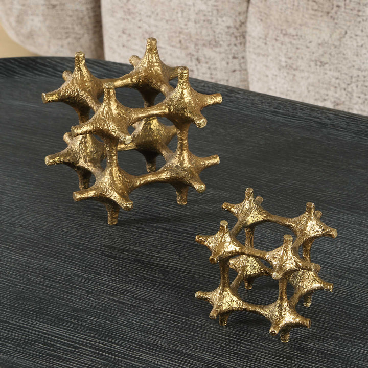 Gilded Connection Modern Sculptures Set of 2