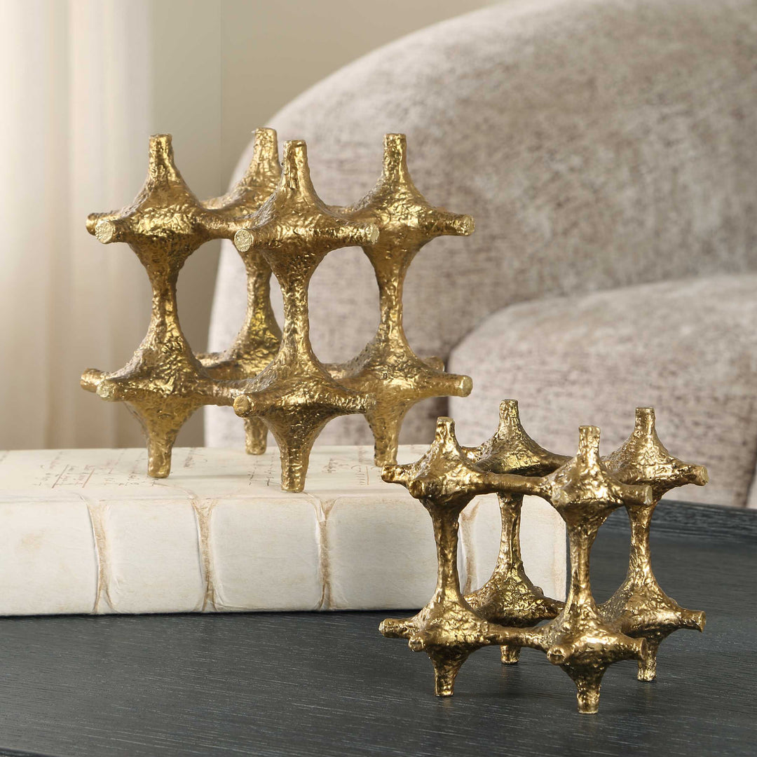 Gilded Connection Modern Sculptures Set of 2