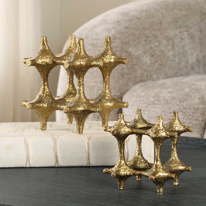 Gilded Connection Modern Sculptures Set of 2