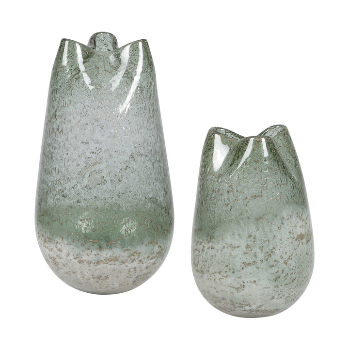 Chianti Seeded Glass Vases Set of 2
