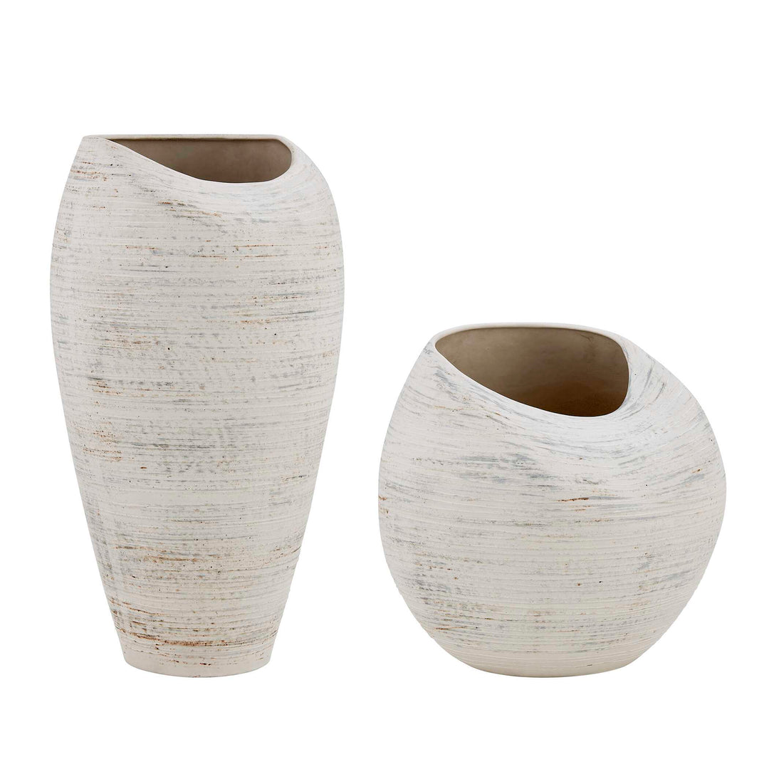 Inara Indoor-Outdoor White Vases Set of 2