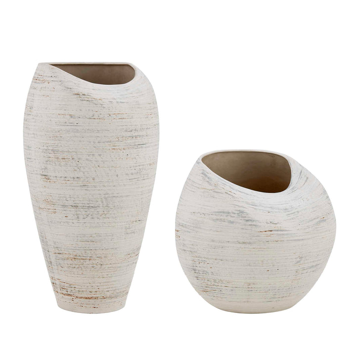 Inara Indoor-Outdoor White Vases Set of 2