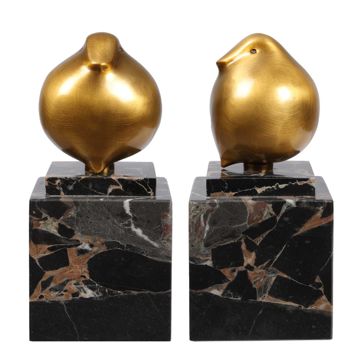 Golden Finch Bird Figurines Set of 2