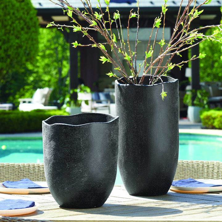 Komorebi Indoor-Outdoor Black Vases Set of 2