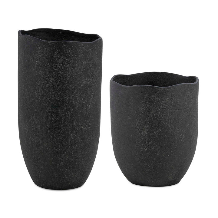 Komorebi Indoor-Outdoor Black Vases Set of 2