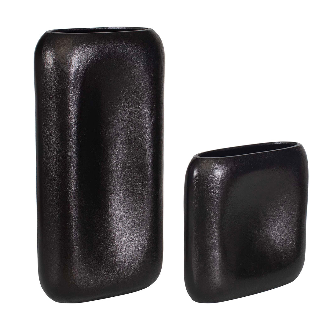 Anodic Dark Brown Vases Set of 2