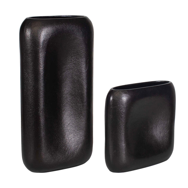 Anodic Dark Brown Vases Set of 2