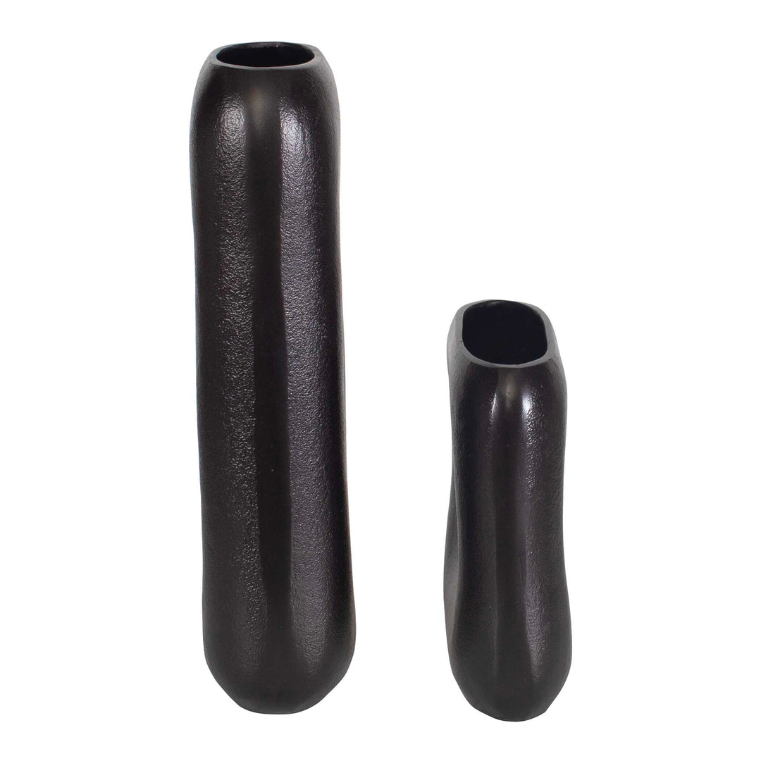 Anodic Dark Brown Vases Set of 2