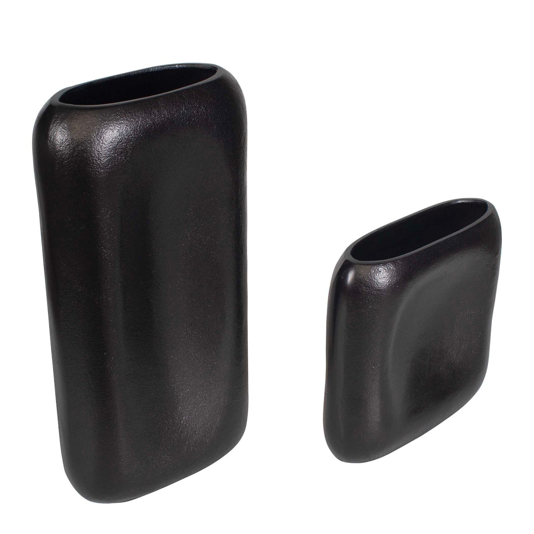 Anodic Dark Brown Vases Set of 2