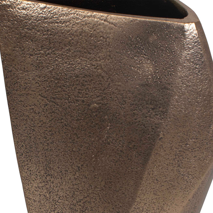 Geoform Indoor-Outdoor Brass Vases Set of 2