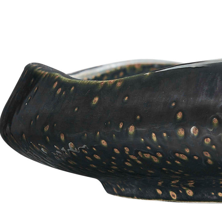 Stardust Ripple Indoor-Outdoor Black Bowl