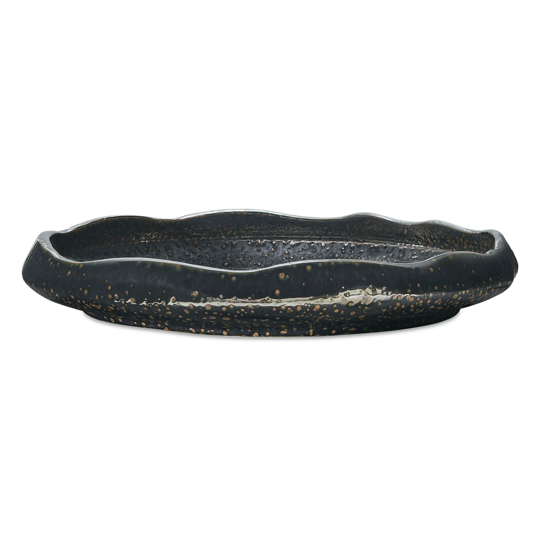 Stardust Ripple Indoor-Outdoor Black Bowl