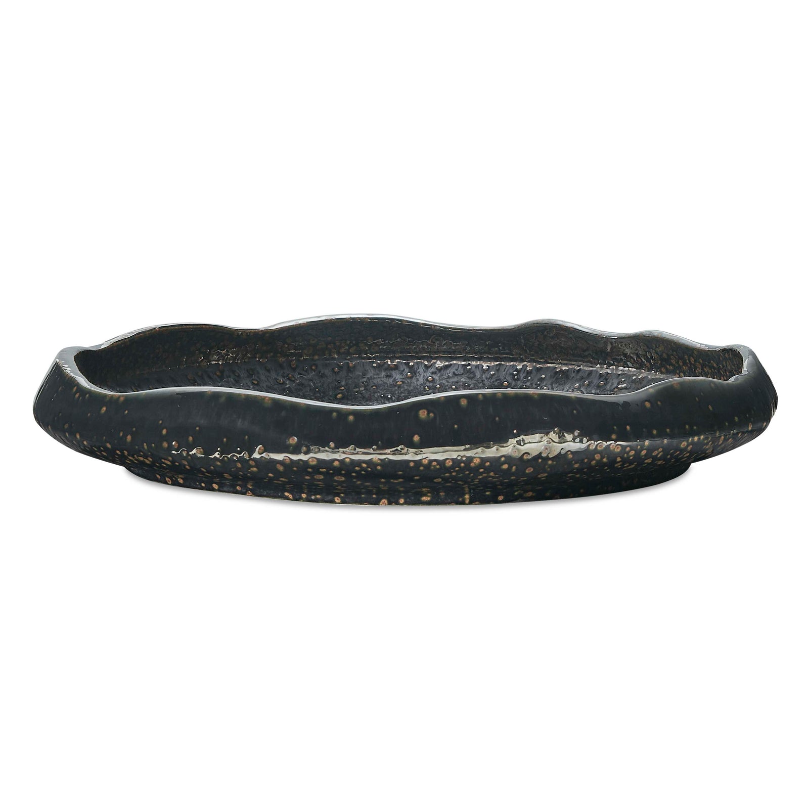 Stardust Ripple Indoor-Outdoor Black Bowl