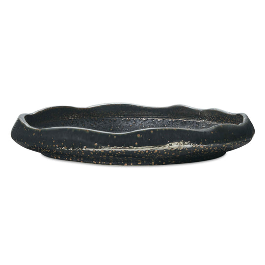 Stardust Ripple Indoor-Outdoor Black Bowl