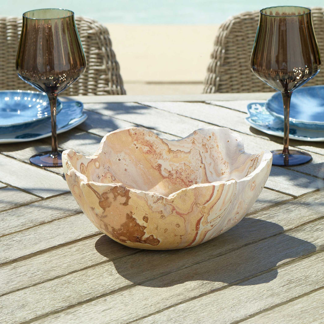 Sahara Bloom Indoor-Outdoor Stone Bowl