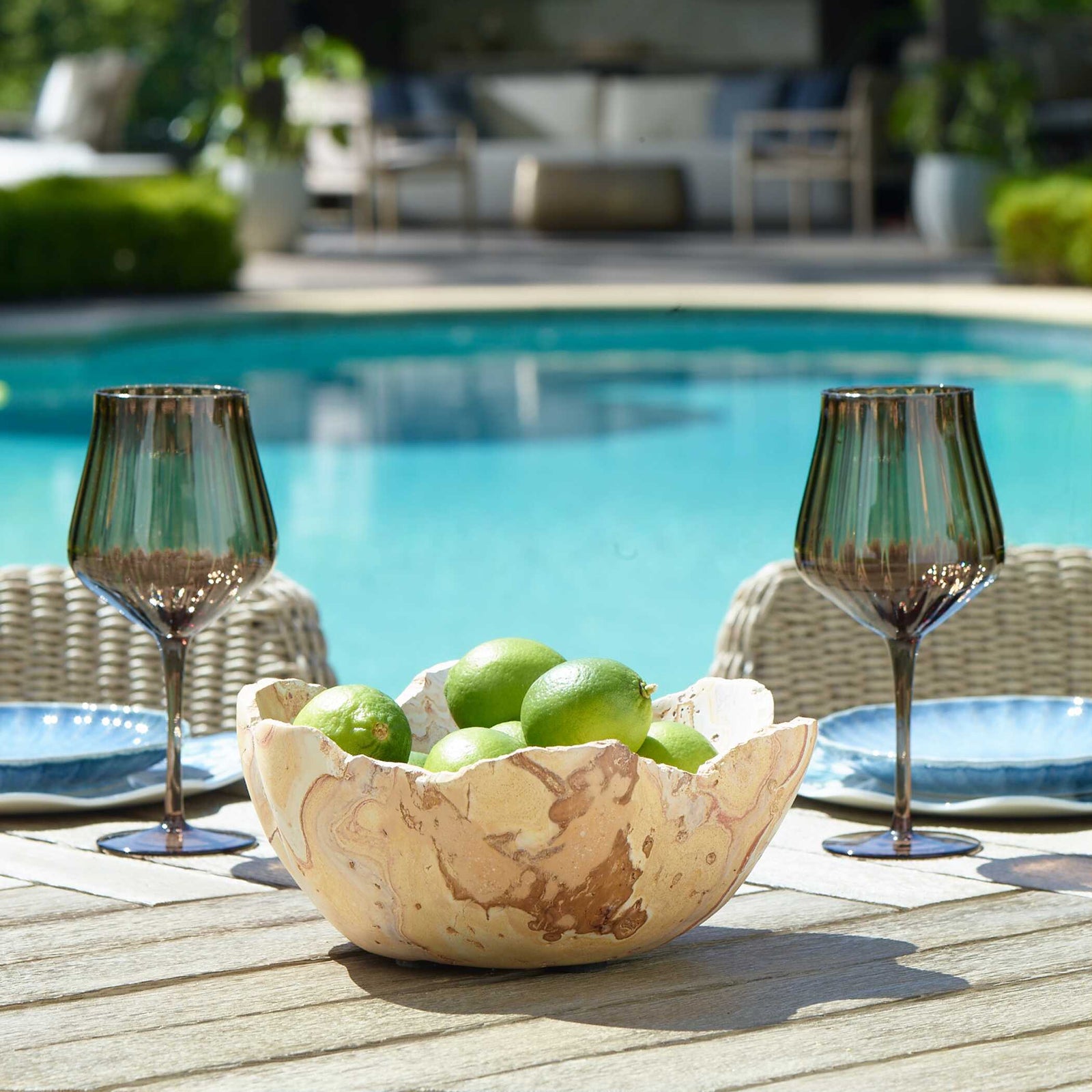 Sahara Bloom Indoor-Outdoor Stone Bowl
