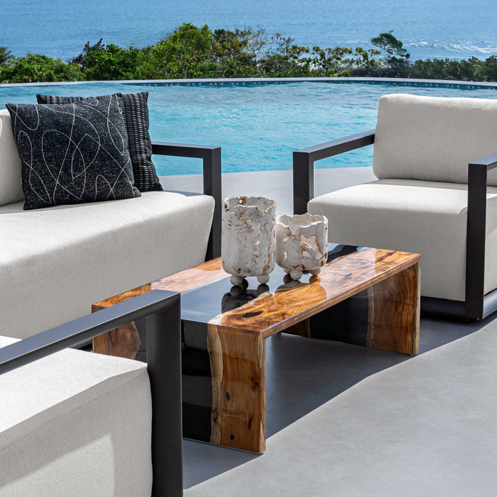 Indoor-Outdoor Quarried Stone Candleholders, S/2