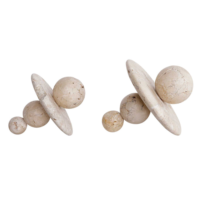 Quarried Stone Indoor-Outdoor Sculptures, Set of 2