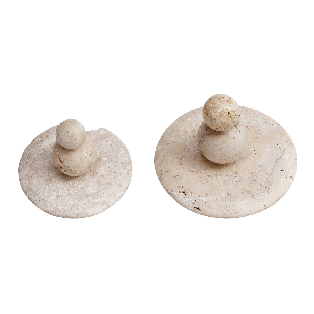 Quarried Stone Indoor-Outdoor Sculptures, Set of 2