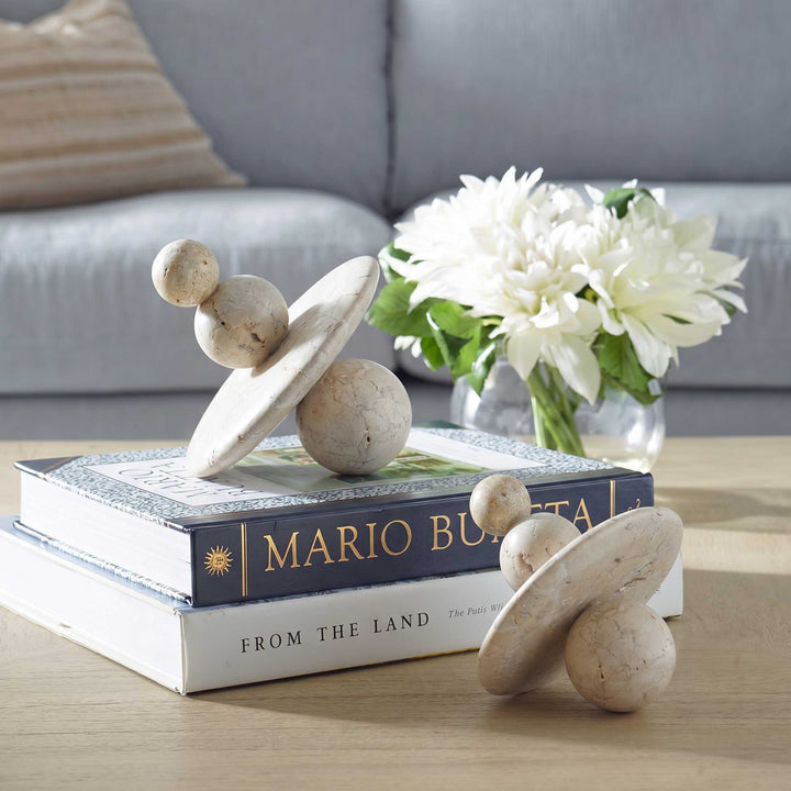 Quarried Stone Indoor-Outdoor Sculptures, Set of 2