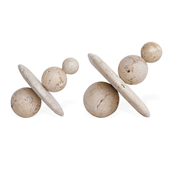 Quarried Stone Indoor-Outdoor Sculptures, Set of 2