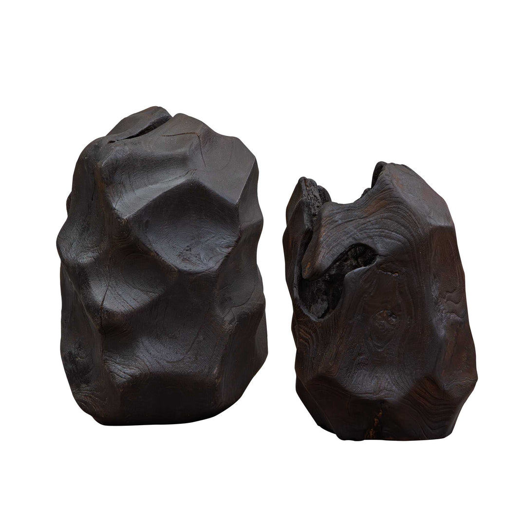 Ember Root Teak Sculpture, Set of 2