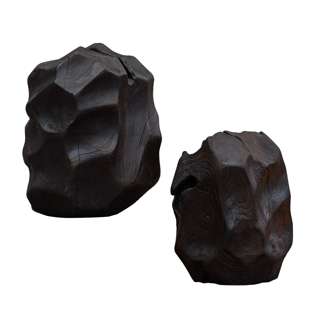 Ember Root Teak Sculpture, Set of 2