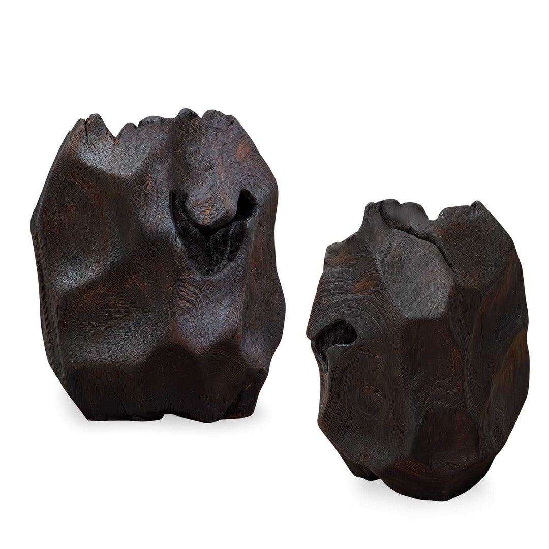Ember Root Teak Sculpture, Set of 2