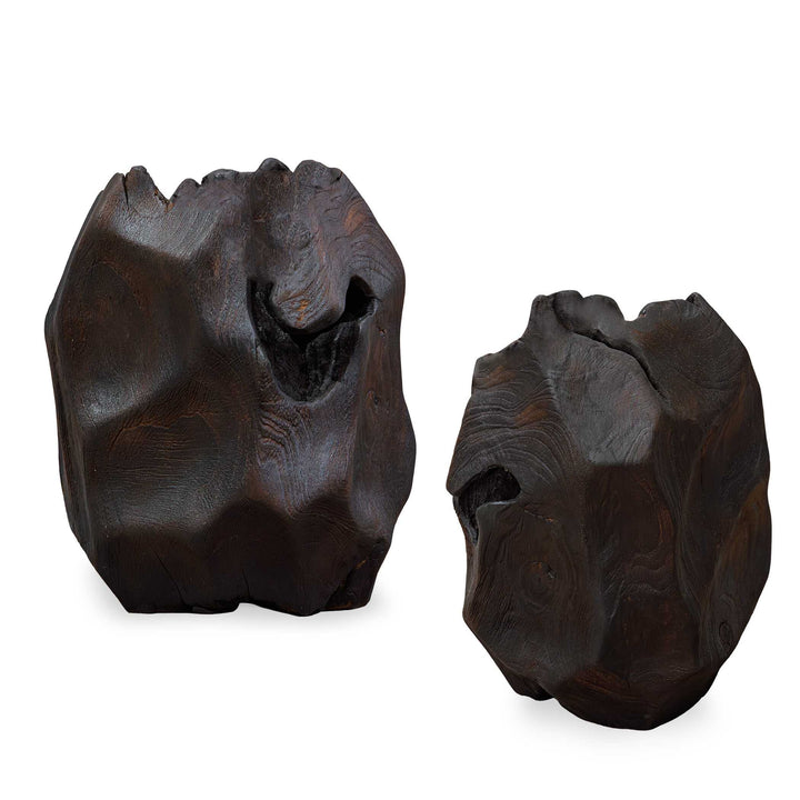 Ember Root Teak Sculpture, Set of 2